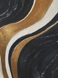 Remolinos de mármol negro y dorado