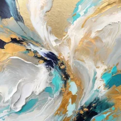 Dynamic Gold Teal Abstract