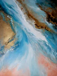 Paisaje acuático dorado (abstracto)