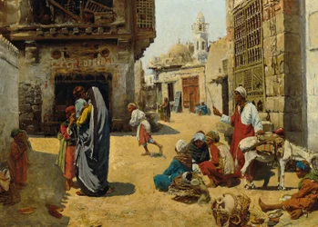 Calle de El Cairo, c.1890-1900 (óleo sobre tabla)