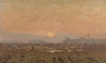 Amanecer en el Kempen (óleo sobre lienzo)