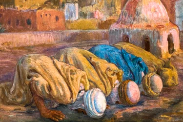 Oración en una terraza de Bou-Saada o Es-Sojoud (óleo sobre lienzo)