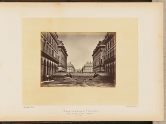 Barricada de los Federados, plaza Vendôme y calle Castiglione.