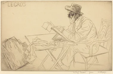 Alphonse Legros dibujando