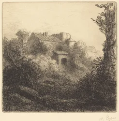 Granja en una colina