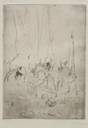 Pescadores en el muelle de Boulogne