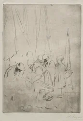Pescadores en el muelle de Boulogne