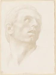 Cabeza de un Hombre Mirando hacia Arriba a la Derecha, 1890s