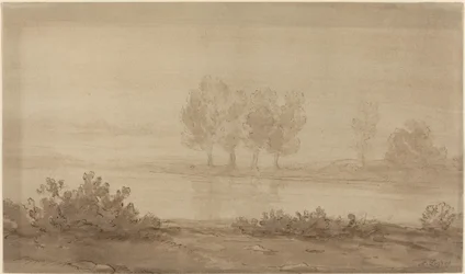 Paisaje - Cuatro árboles más allá de un río