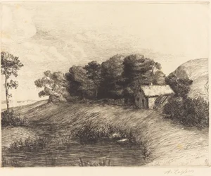 Paisaje con estanque