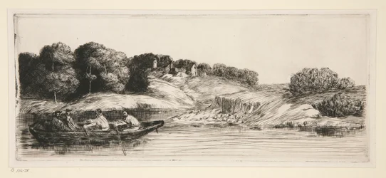 Paisaje con un barco (primer plato)