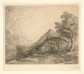 Cabaña en una colina