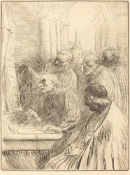 Monjes en la iglesia (Les moines à l