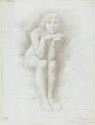 Modelo desnudo sentado