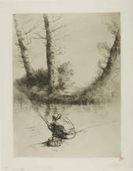Pescador con caña