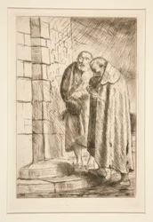San Pedro y San Pablo a la porte de M. Richard, de Histoire du Bonhomme Misere (San Pedro y San Pablo en Mr Richard