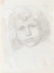 Estudio de Cupido Cabeza de una niña