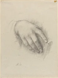 La mano de la hija del artista