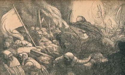 El triunfo de la muerte, La proclamación, c1885