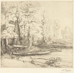 Árboles al borde del agua (Les arbres au bord de l