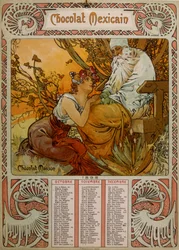 Calendario de Chocolate Masson ilustrado por Mucha