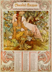 Calendario de Chocolate Masson ilustrado por Mucha