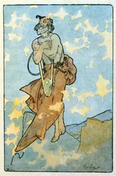 Ilustración de Alphonse Mucha de "Clio", una obra del autor francés Anatole France. 1900
