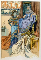 Ilustración de Alphonse Mucha de "Rama", poema en tres actos de Paul Verola. ca.1898. Mucha (1860 1939) fue un pintor checo de estilo Art Nouveau.
