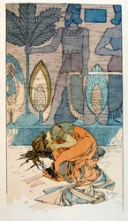 Ilustración de Alphonse Mucha de "Rama", un poema en tres actos de Paul Verola. ca.1898. Mucha (1860-1939) fue un pintor checo del Art Nouveau