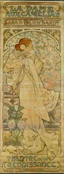 La Dame aux Camelias con la actriz Sarah Bernhardt, Teatro del Renacimiento, París 1894 (cartel)