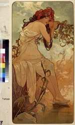 Verano (Serie de alegoría sobre las cuatro estaciones). Obra de Alfons Maria Mucha (Alphonse Marie Mucha