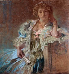 Retrato de Berthe Lalande. Pintura de Alphonse Mucha (1860-1939)