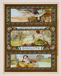 Póster publicitario de galletas "Lefevre-Utile", c.1910