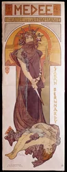 Cartel para «Médée», representada por Henriette Rosine Bernard, llamada Sarah Bernhardt (1844-1923), en el Théâtre de la Renaissance. Ilustración de Alphonse Mucha (1860-1939), París, Museo de Artes Decorativas