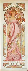 Cartel publicitario de champán