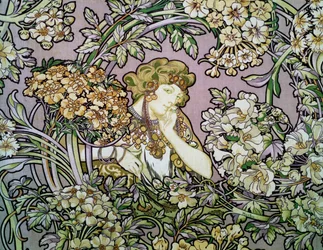 Mujer entre flores, c.1900