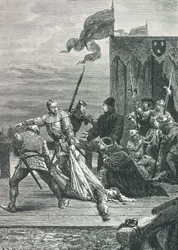 Asesinato de Juan el Temerario en 1419 (Grabado)
