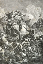 Muerte del Arcate Anaverdi Khan en la batalla de Ambour, Guerra del Carnatismo