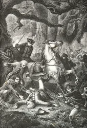 Muerte del general Edward Braddock en la batalla de Monongahela