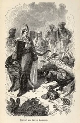 Ilustración de las “Maravillosas pero auténticas Aventuras del Capitán Corcoran” de Alfred Assollant, ilustrado con 25 viñetas dibujadas en madera por A. de Neuville, Librería Hachette et Cie en París