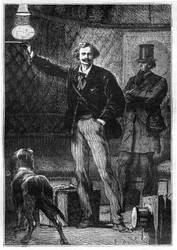 Ilustración del libro "Alrededor de la Luna" de Jules Verne, edición Hetzel - Les voyages extraordinaires