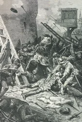 Juana de Arco herida durante el asedio de Orleans
