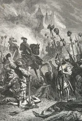 Masacre de los Vaudois en el Luberon en 1545 por Antoine Escalin des Almars (Grabado)