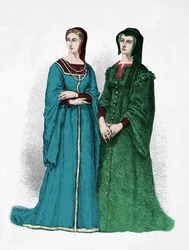 Retrato de Luisa de Saboya y Margarita de Valois (Grabado)