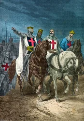 Retratos de Godofredo de Bouillon, bohemundo de tarente, raimundo 4 de toulouse y tancredo de Hauteville