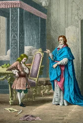 El duque de Borgoña y su tutor Fenelon (Grabado)
