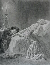 La muerte de Jean Valjean, ilustración de Los Miserables de Victor Hugo (1802-85)