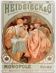 Cartel publicitario para "Heidsieck y co" Maison de Champagne Charles Heidsieck, litografía de Alphonse Mucha (1860-1939) 1901