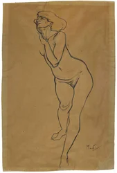 Mujer desnuda de pie