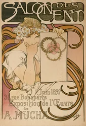 Póster para la exposición de Alphonse Mucha en el Salon des Cent, París, Francia, 1897